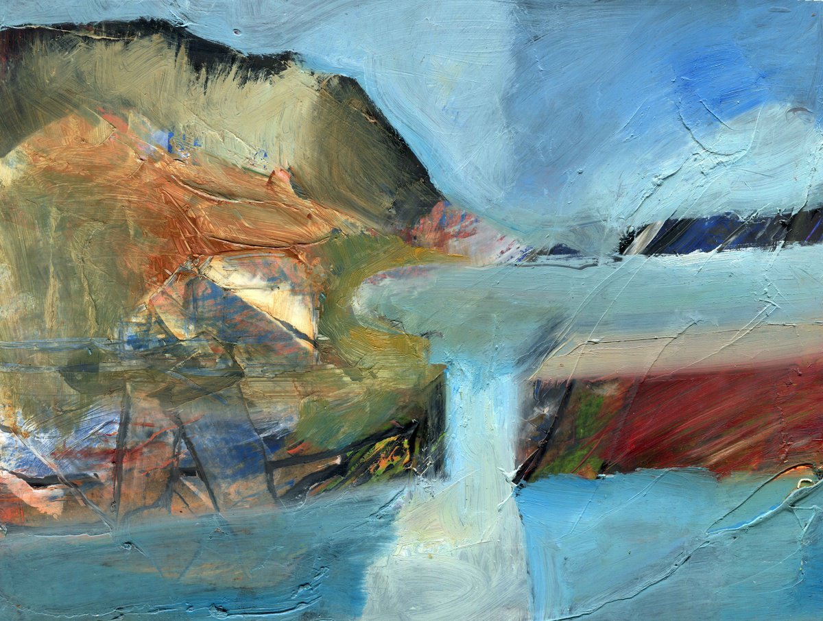 Impressionistic Landscape Oil Painting By Elizabeth Anne Fox, 16 X 11, Small Harbour 4, Original Artwork