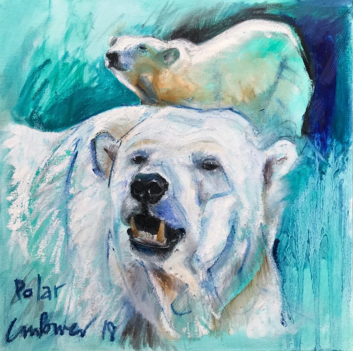 Polar Expressive Oil Bar Polar Bear Painting Artfinder