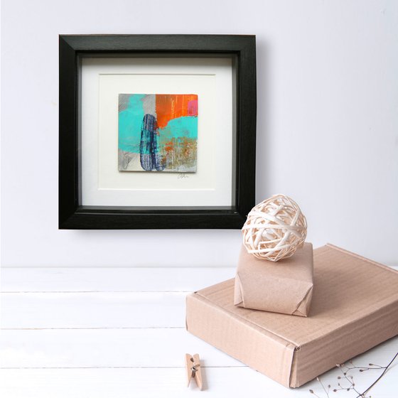 Framed ready to hang mini original abstract #232