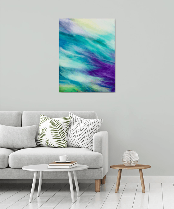 Fluidity in Turquoise and Violet - Metal Print Limited Edition