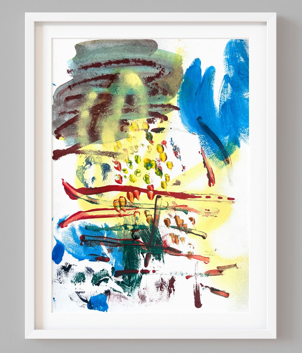 Abstract Painting By Evgenia Makarova, 8 X 11, Abstract Composition Si5, Original Artwork