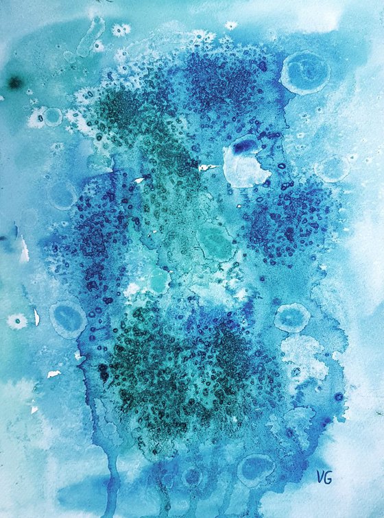 "In the water" Abstract Watercolor Painting.