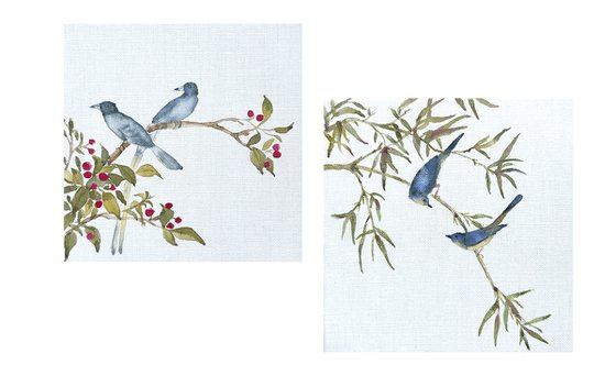 Set of 2 Birds on a Branch