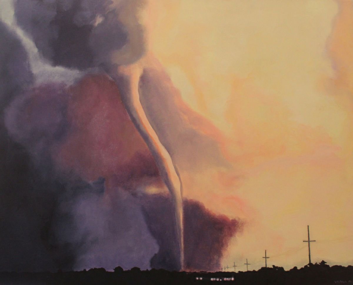 Photorealistic Landscape Oil Painting By Ken Vrana, 28 X 22", El Dorado, Ok, Original Artwork