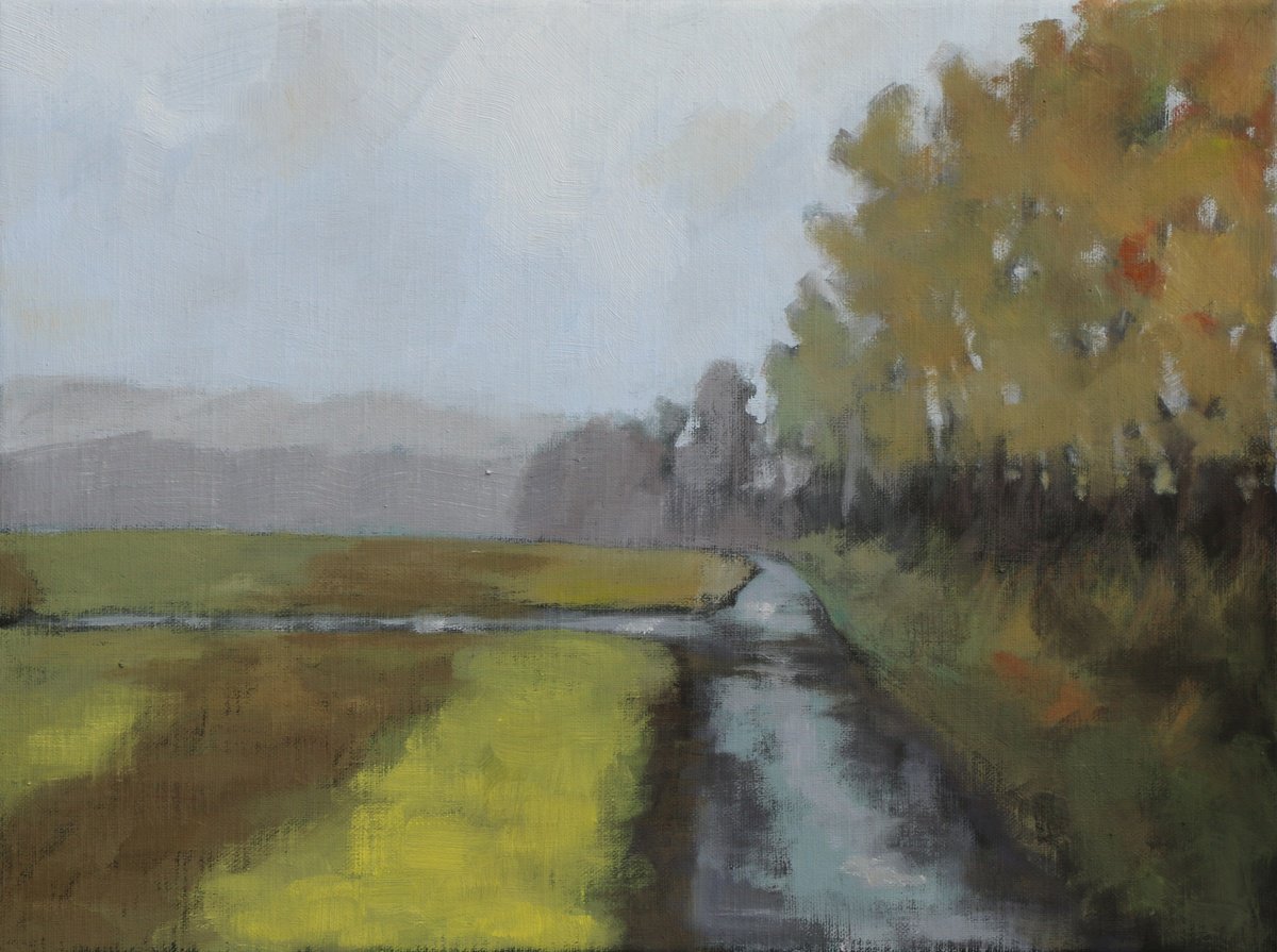 Impressionistic Landscape Oil Painting By Thomas Lengler, 16 X 12", An Ordinary Path, Original Artwork