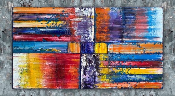 "Candy Striper" - Original PMS Oil Painting On Reclaimed Wood - 48 x 26.5 inches