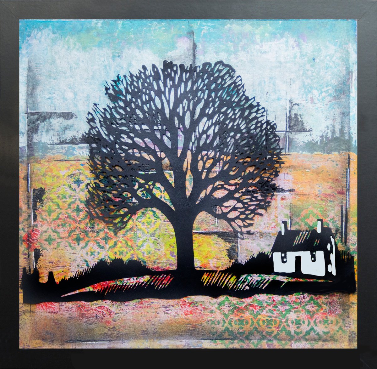 Organic Landscape Acrylic Painting By Ariadna De Raadt, 14 X 14, Shifting Landscape 4, Original Artwork