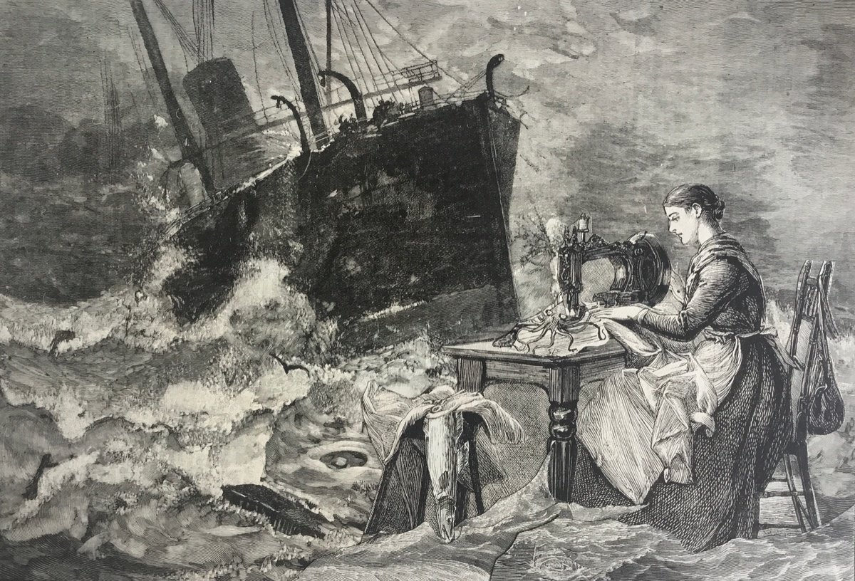 Surrealistic Portrait Collage By Tudor Evans, 10 X 7", Octopus Sewing, Original Artwork