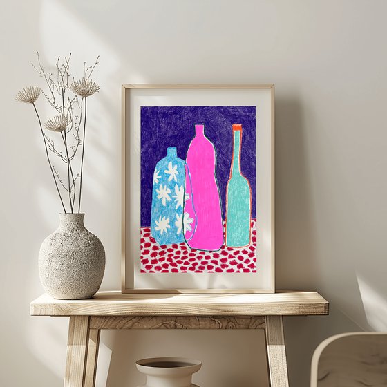 Colorful Bottles on table