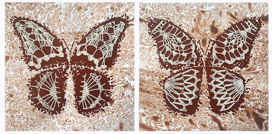 Set of 2 «Caramel Butterflies»