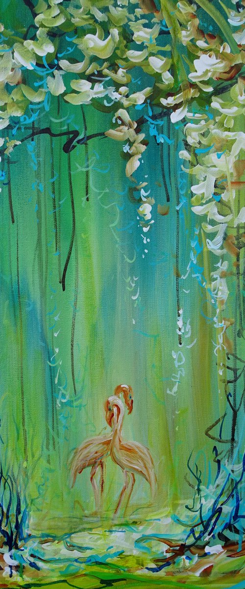 Magic Garden #262. Abstract Floral Original Painting on Canvas by Sveta Osborne
