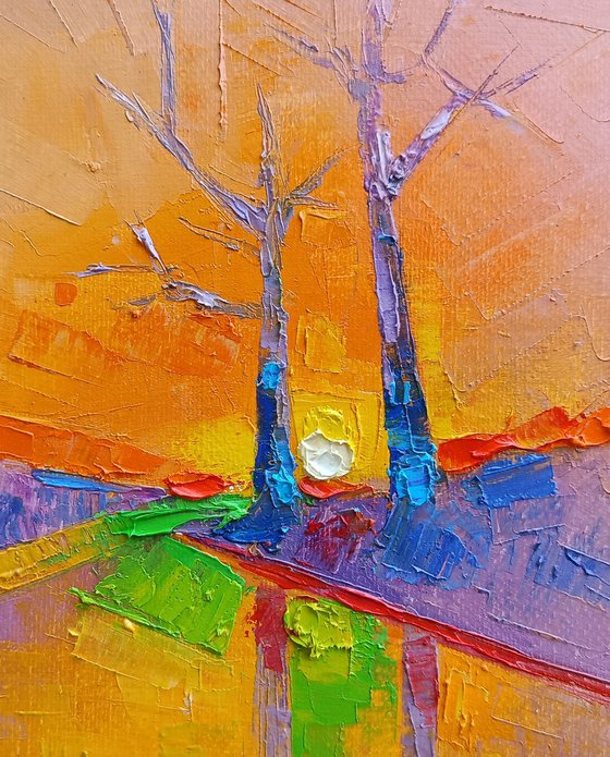 Two Trees at Dusk