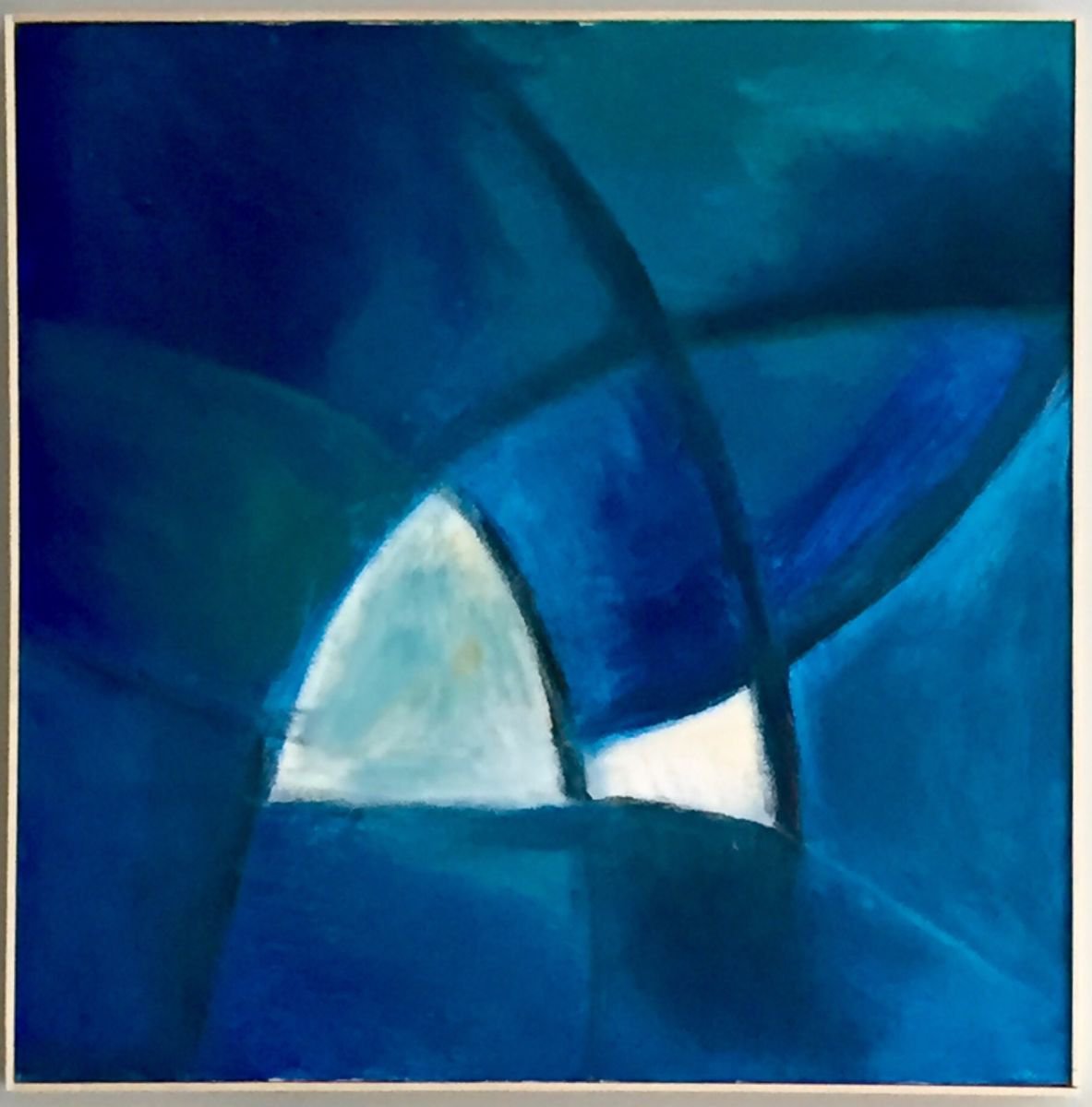 Abstract Acrylic Painting By Shabs Beigh, 24 X 24", St Ives 2, Original Artwork