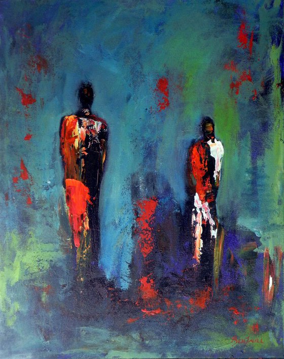 Maasai - Turquoise 30x24