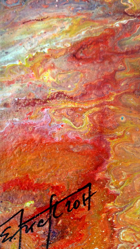 "In Flames  " Original  mixed media  painting on canvas 30x40x2cm.ready to hang