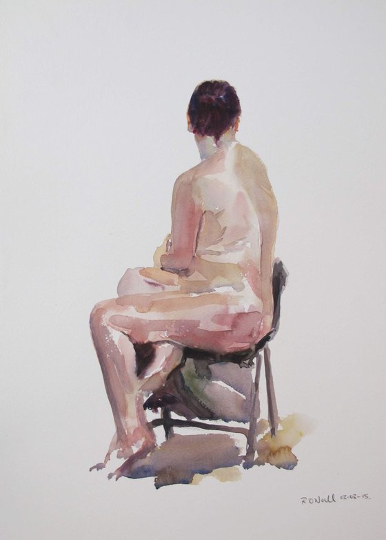 seated female nude