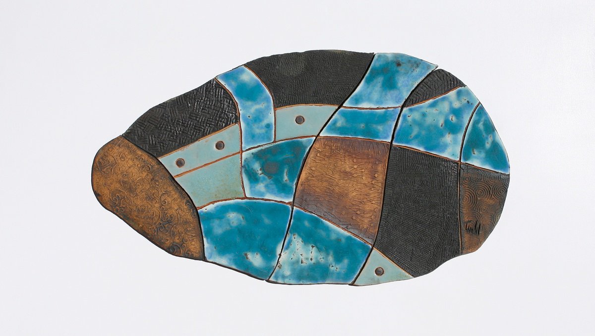 Geometric Abstract Relief By Isabel Robledo, 28 X 16, Contrasts, Original Artwork