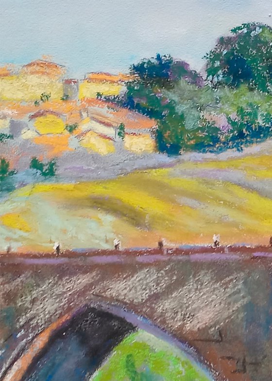 Sunlit Toledo's Town Bridge