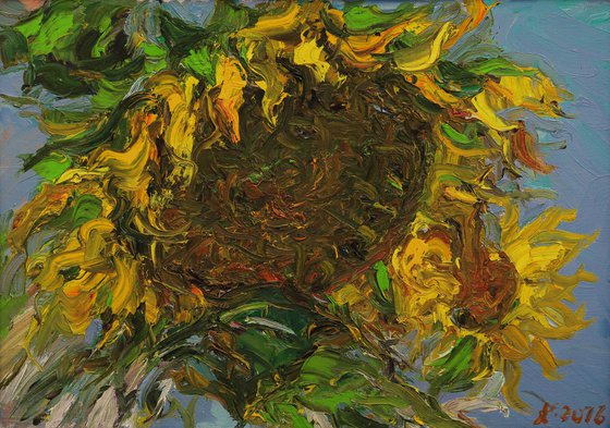 Sunflowers - Oil Painting - Small Size - Gift - Original Artwork