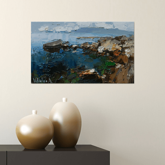 Sea shore Original oil seascape painting