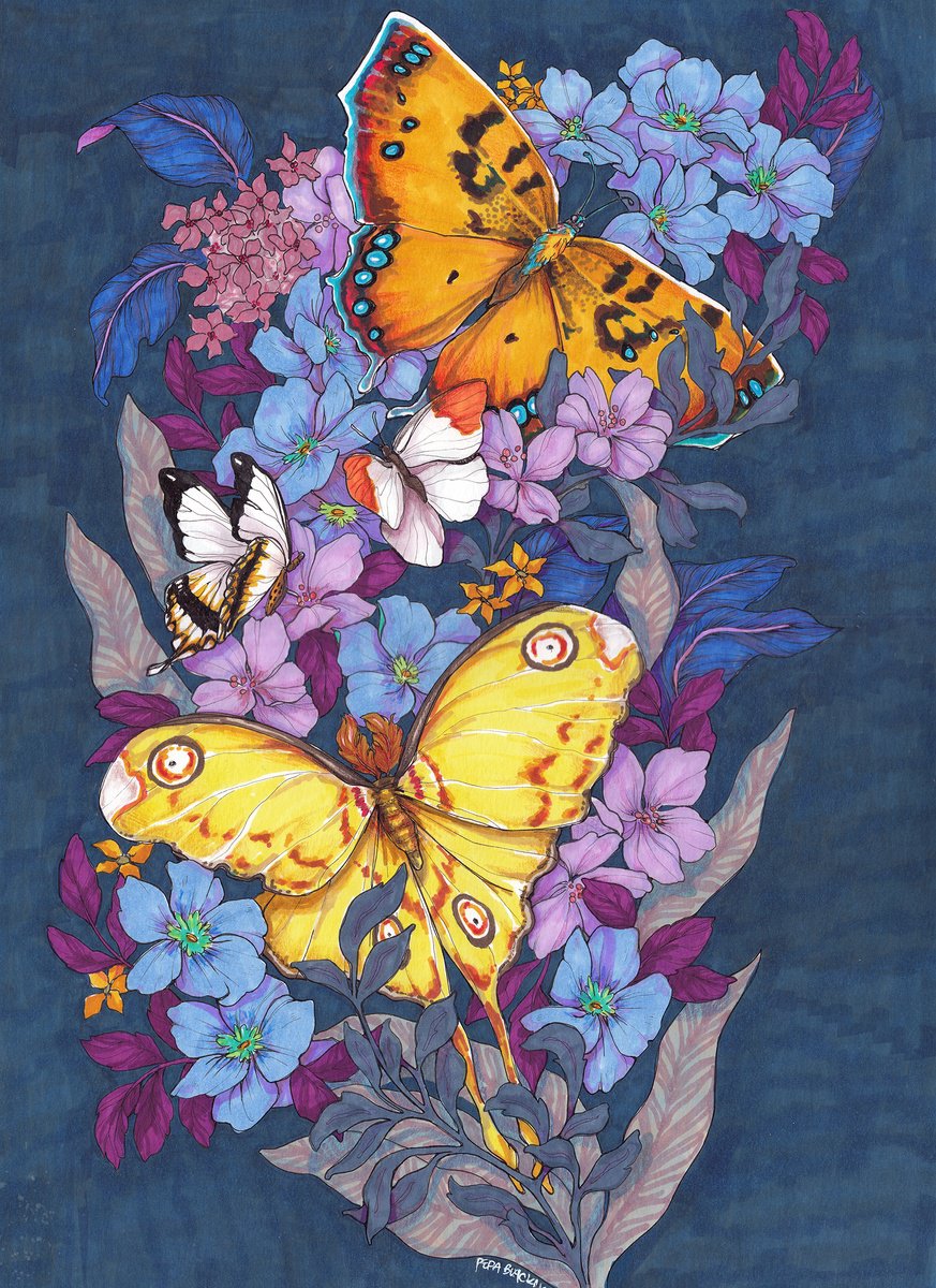 Golden moths by Josephine Blackman