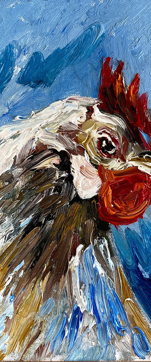 Domestic chicken portrait by Oksana Fedorova