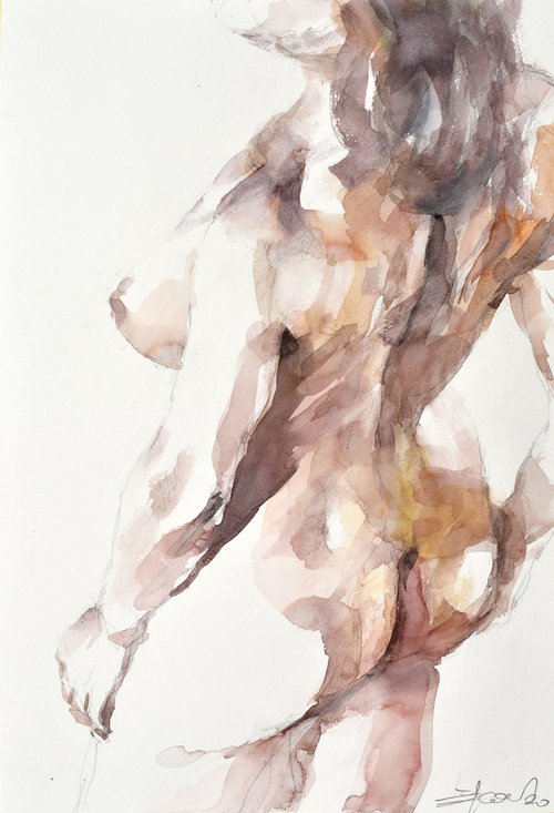 Nude (the  day  after e-day) by Goran Žigolić Watercolors