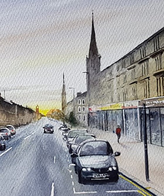 Glasgow Cityscape Watercolour Painting Scottish Artist