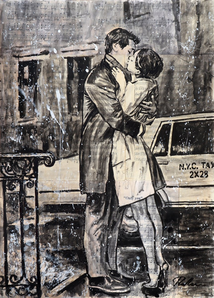 Urban And Pop Portrait Ink Drawing By Tashe, 20 X 28", Only You, Original Artwork