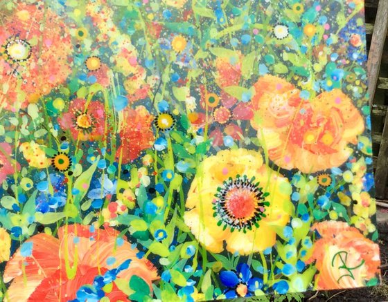 Flower Power # Large Resin Art