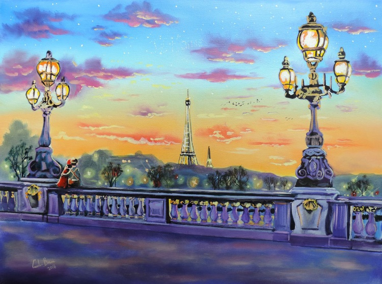 Paris Lights Oil Painting By Gordon Bruce Artfinder