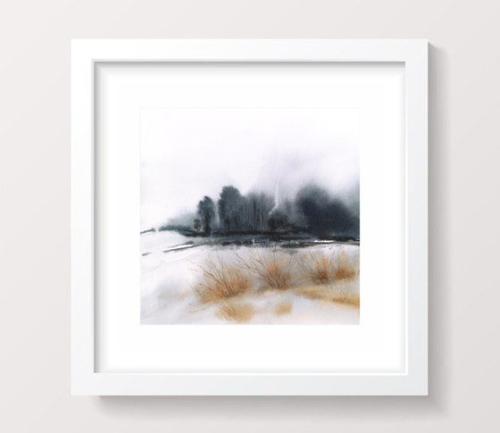 Minimalist winter landscape