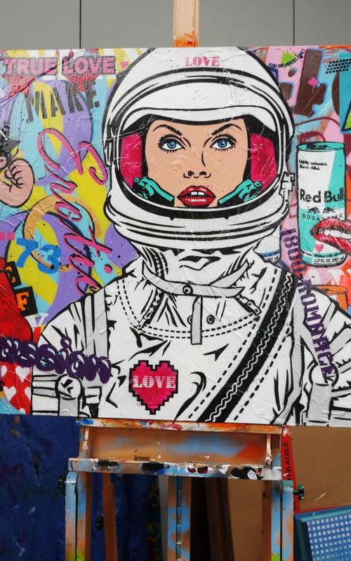 Space Cadet v3 Huge 190cm x 100cm texture Urban Pop Art by Franko