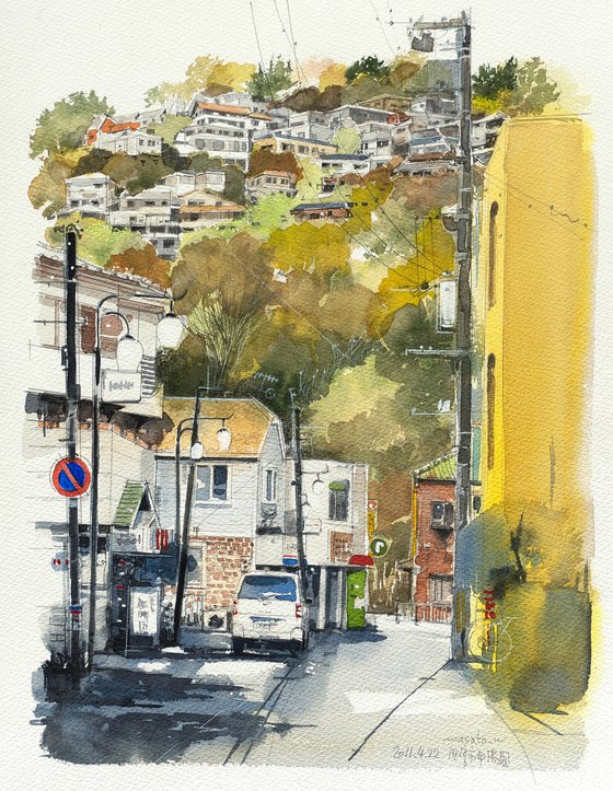 Hillside Town View (2011)- 30x40cm Sketch