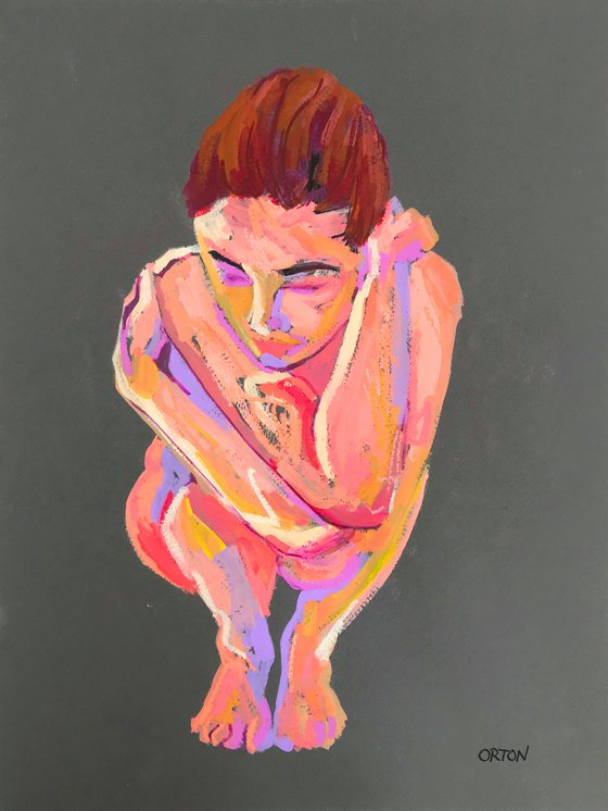 Female Nude Painting On Paper