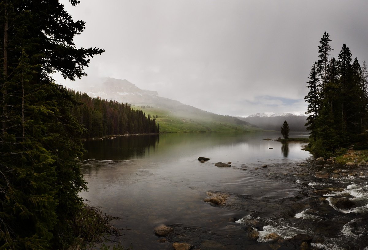 Impressionistic Landscape Photograph By Tom Hanslien, 86 X 60", Mystic Beartooth Lake, Original Artwork