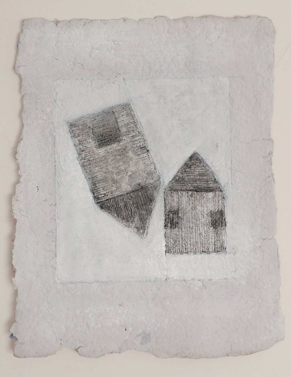 Geometric Abstract Acrylic Painting By Anna Jannack, 8 X 10, House Vi, Original Artwork