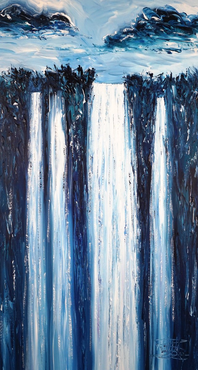 Blue Mystery Waterfall L 2 by Peter Nottrott