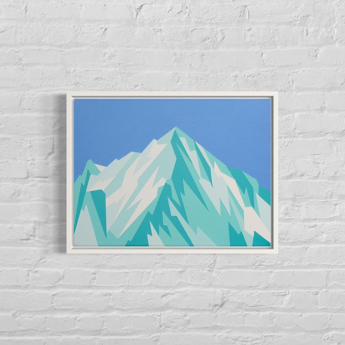 Geometric Landscape Acrylic Painting By Zoe Hattersley, 16 X 12", Weisshorn, Original Artwork