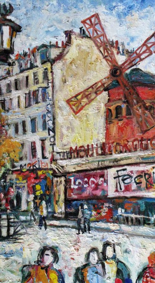 Walking near the Moulin Rouge with. by Nikifor Swiristuhin