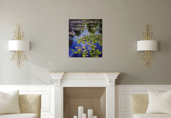 "Pond with water lilies"