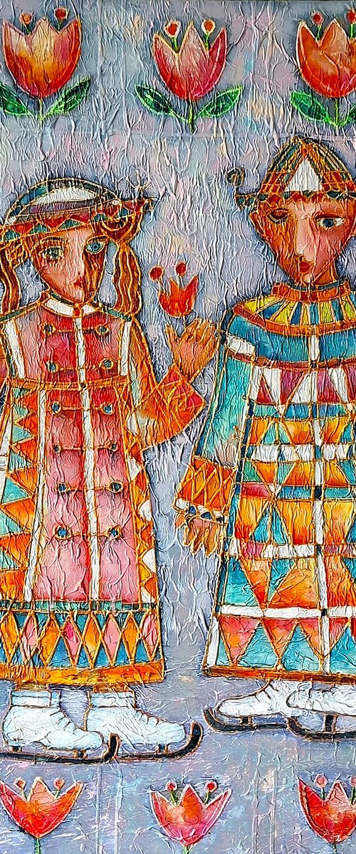 Couple on ice skates by Natalia Johansson