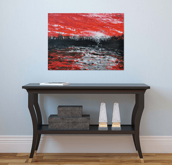 Red abstract landscape