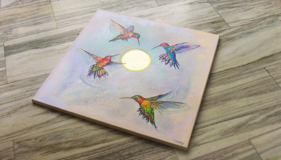 Shining Sun and Hummingbirds