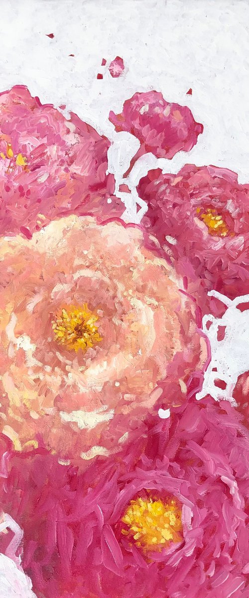 Colourful peonies by Volodymyr Smoliak