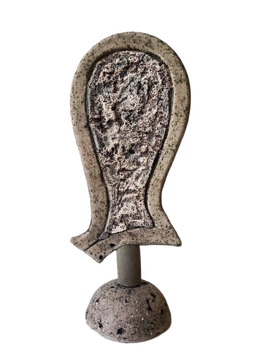 Expressive Portrait Clay Sculpture By Rossitza Trendafilova, 4 X 10", "Handsome", Original Artwork