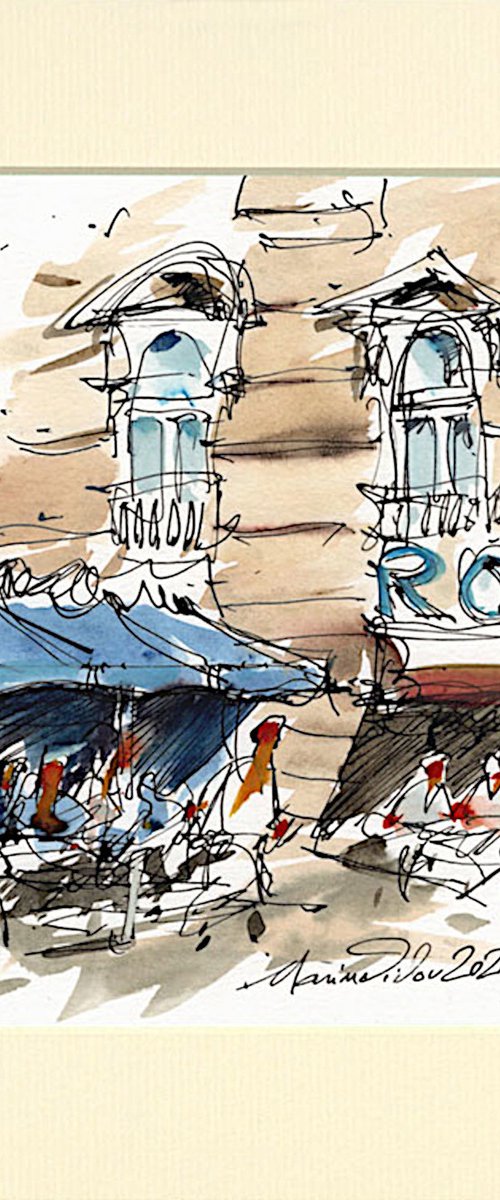 Urban Sketch Bucharest by Marin Victor