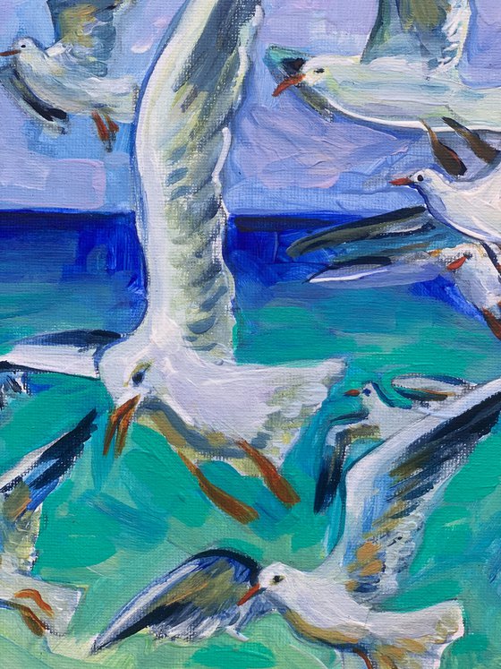 Flying birds