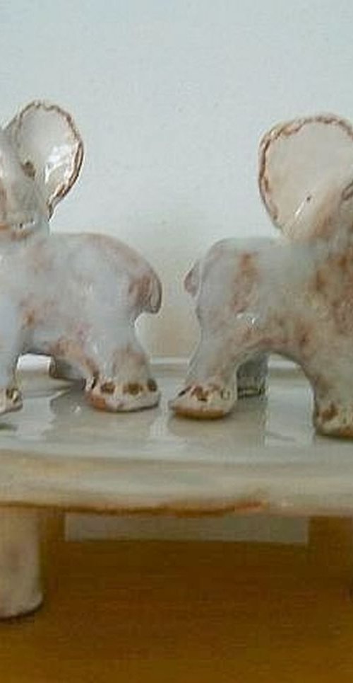 Ceramic elephants ... by Emília Urbaníková