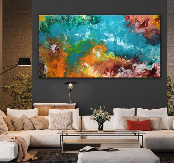 Caribbean Sea - Extra Large Abstract Painting